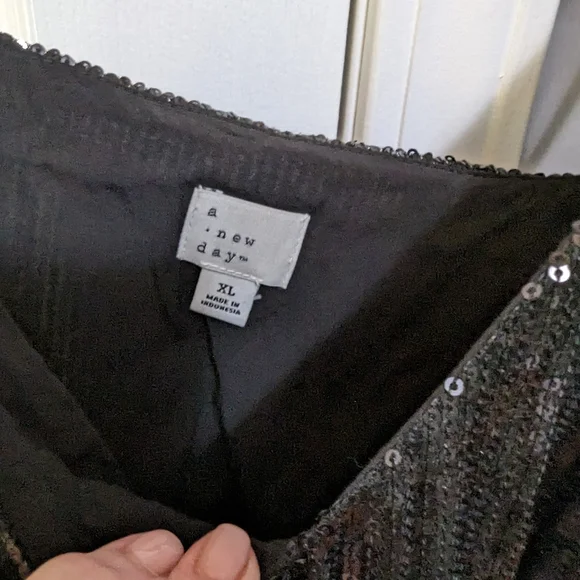 Sequined, Camisole Top in Black - Picture 2 of 4